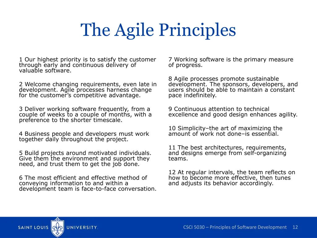 the agile principles