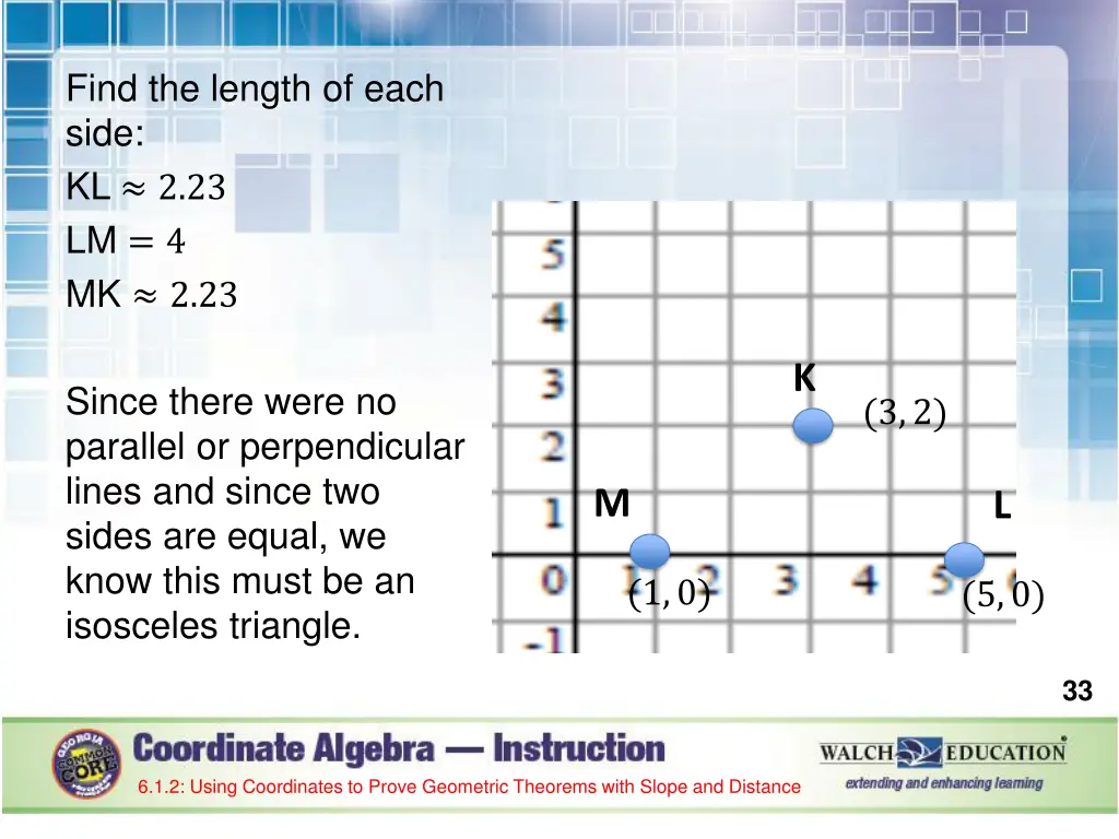 find the length of each side kl 2 23 lm 4 mk 2 23