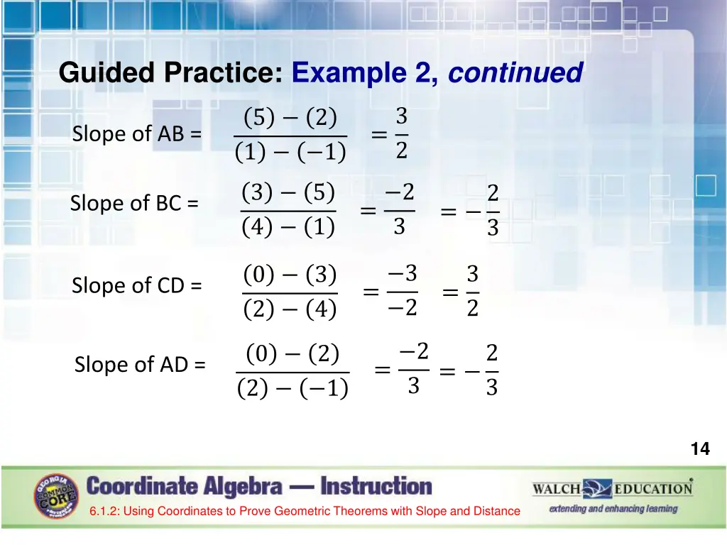 guided practice example 2 continued slope