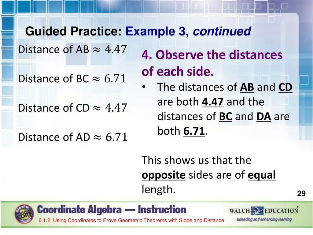 guided practice example 3 continued distance