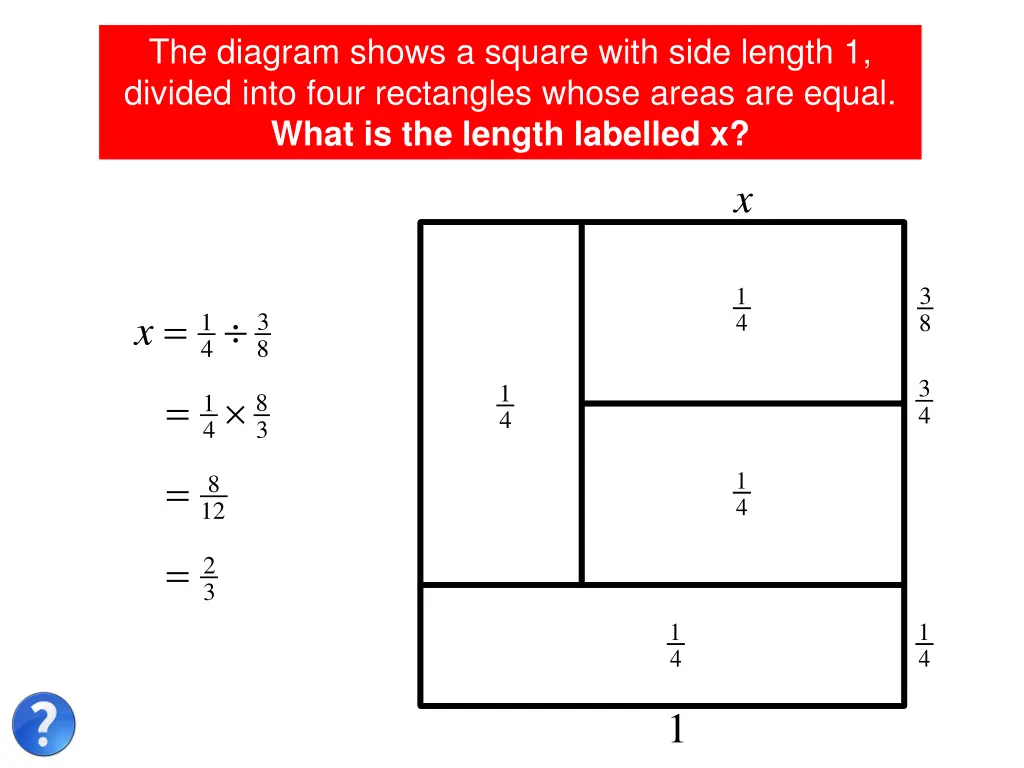 the diagram shows a square with side length