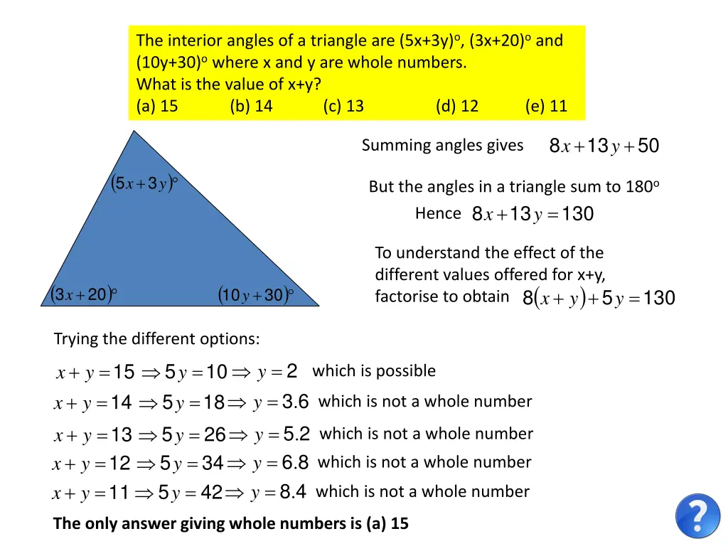 the interior angles of a triangle