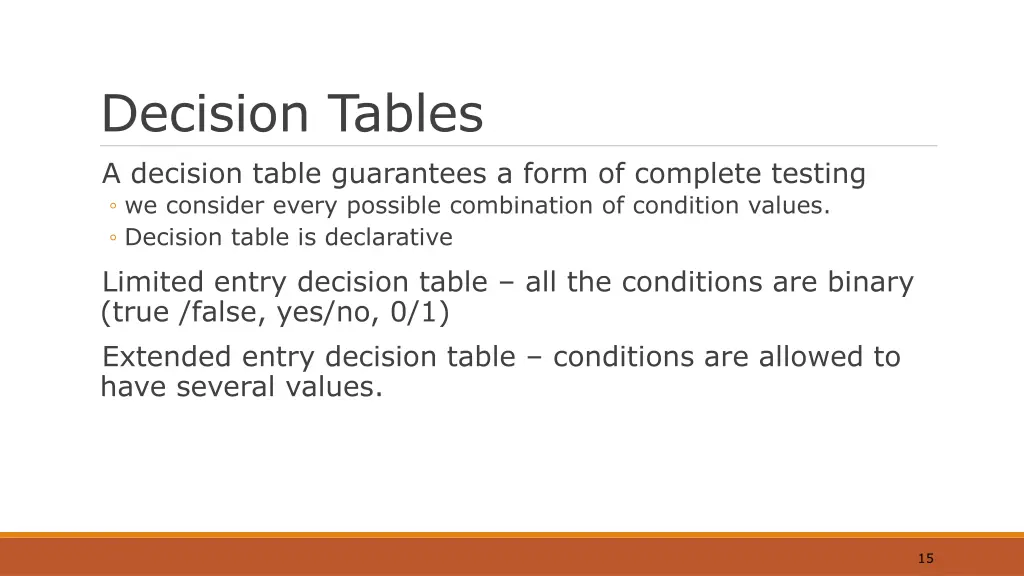 decision tables a decision table guarantees