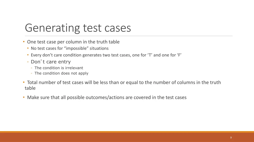 generating test cases