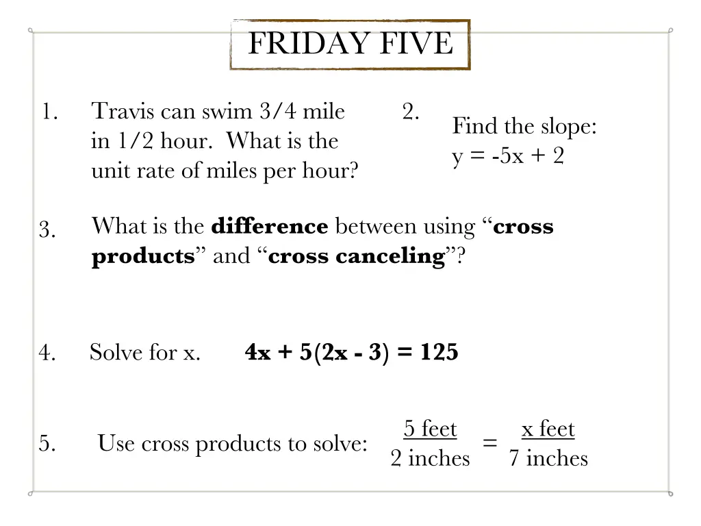 friday five 2