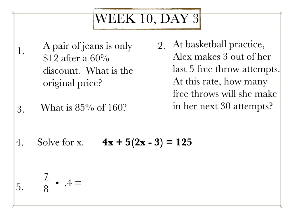 week 10 day 3