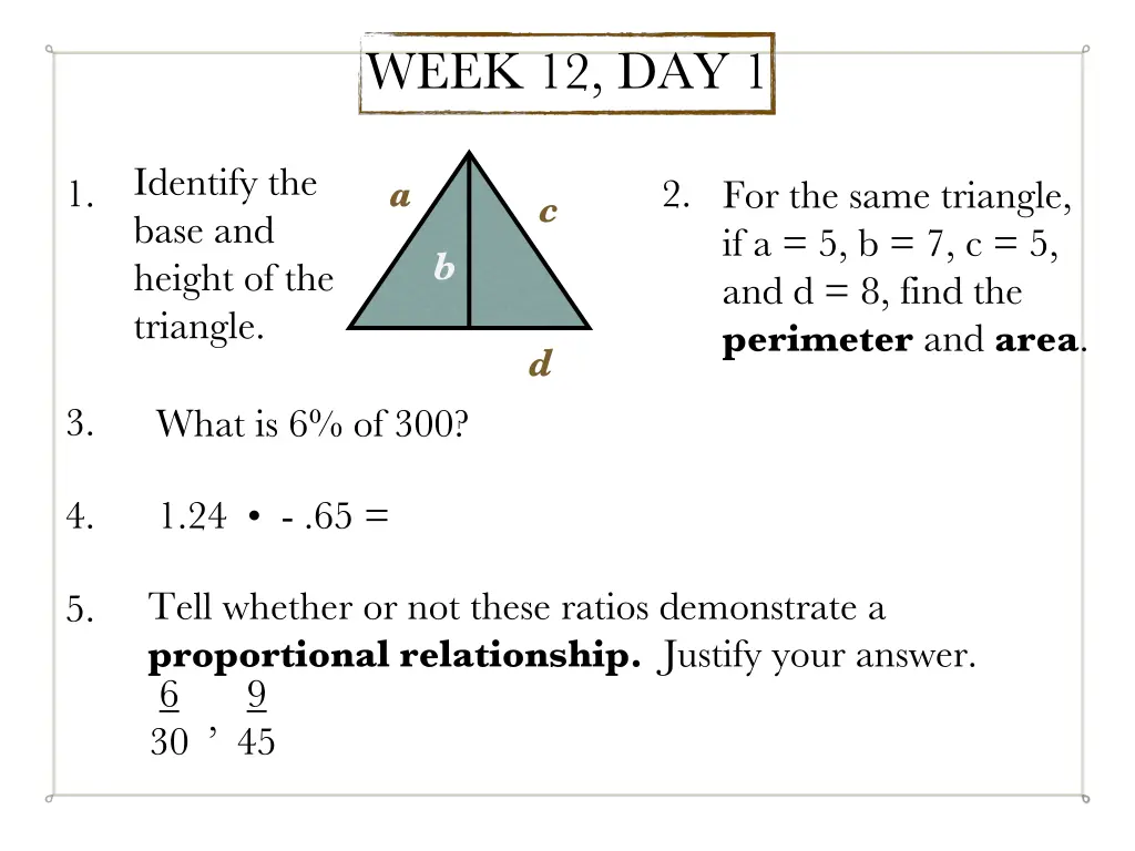 week 12 day 1