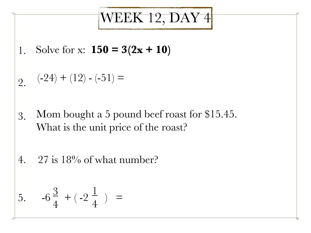 week 12 day 4