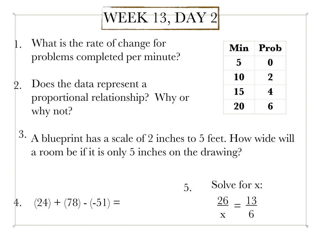 week 13 day 2