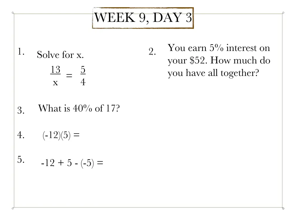 week 9 day 3