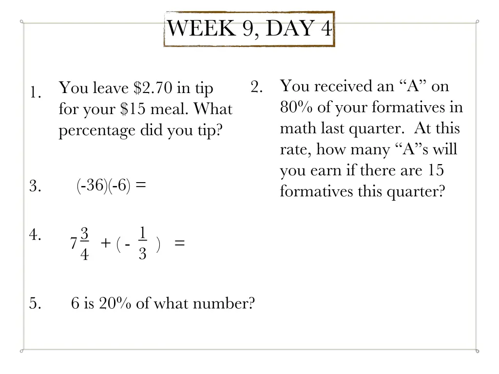 week 9 day 4