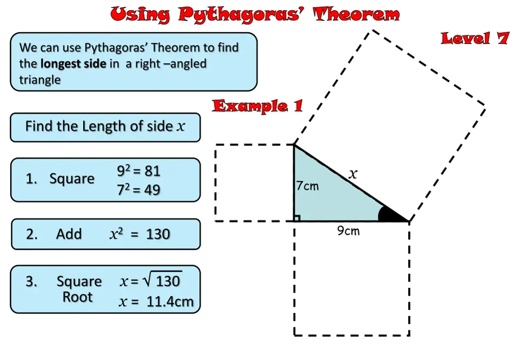 using pythagoras theorem 2