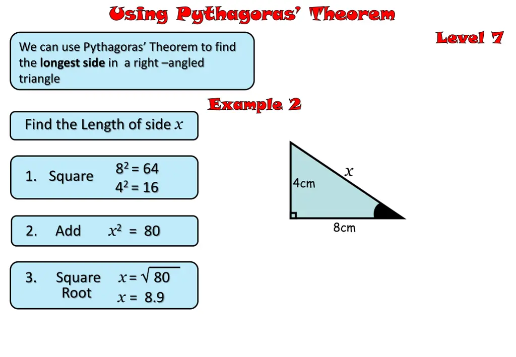 using pythagoras theorem 3