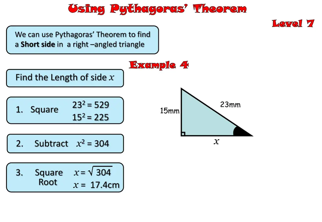 using pythagoras theorem 5