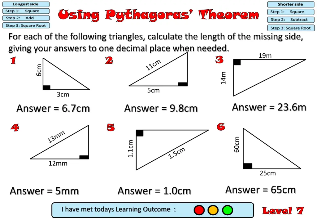 using pythagoras theorem 6