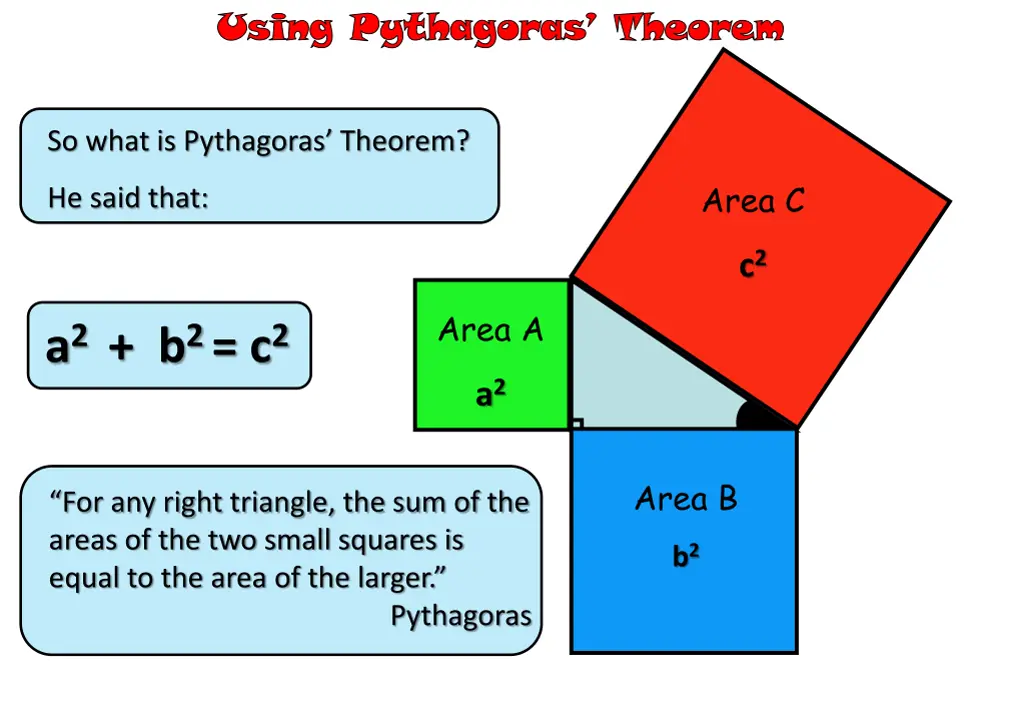 using pythagoras theorem