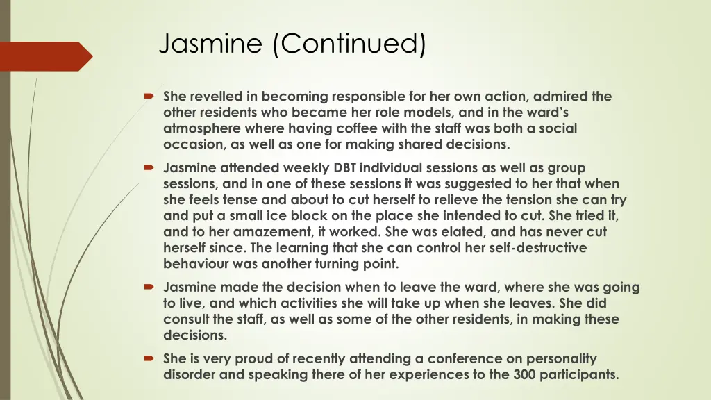 jasmine continued