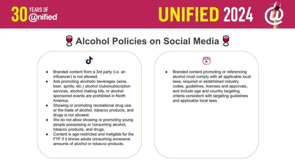 alcohol policies on social media