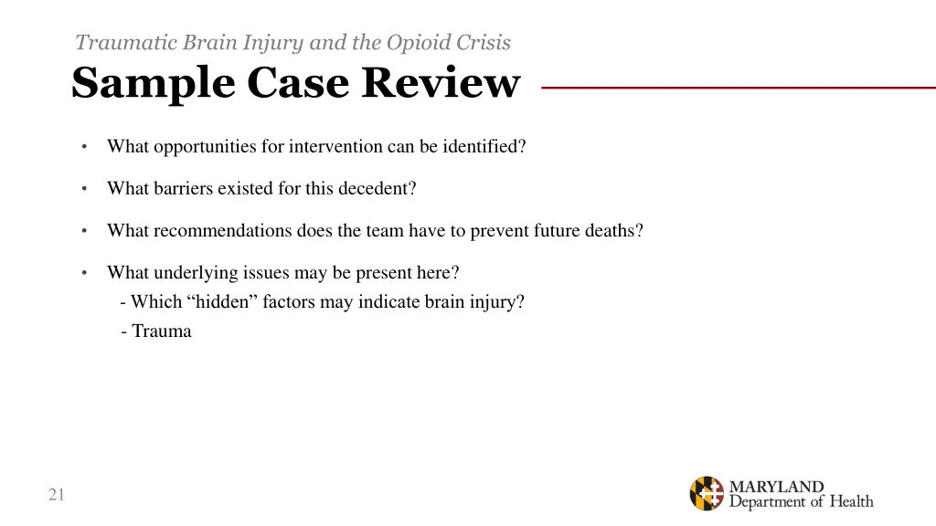 traumatic brain injury and the opioid crisis 17