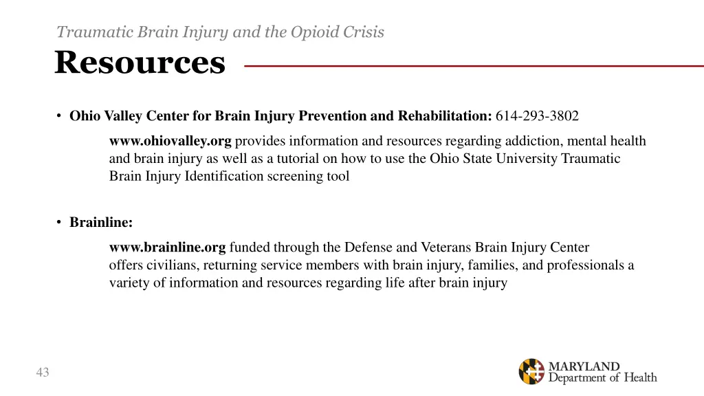 traumatic brain injury and the opioid crisis 39