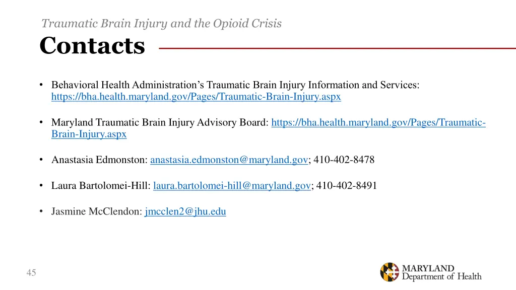 traumatic brain injury and the opioid crisis 41