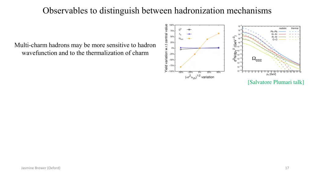 observables to distinguish between hadronization