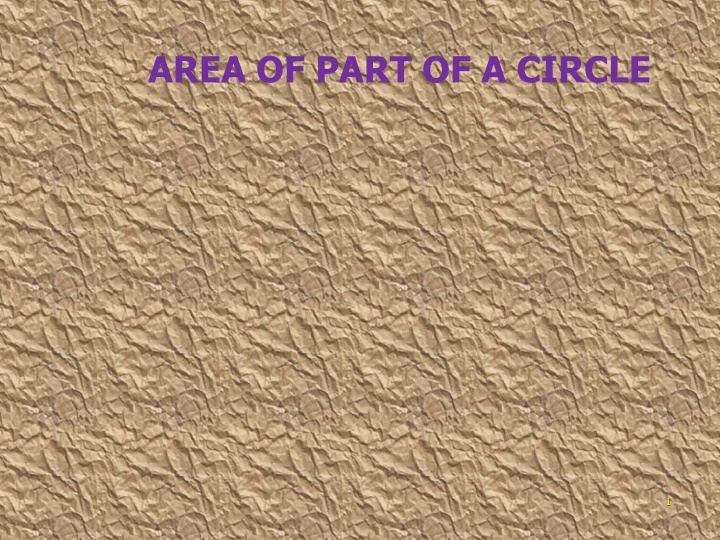 area of part of a circle