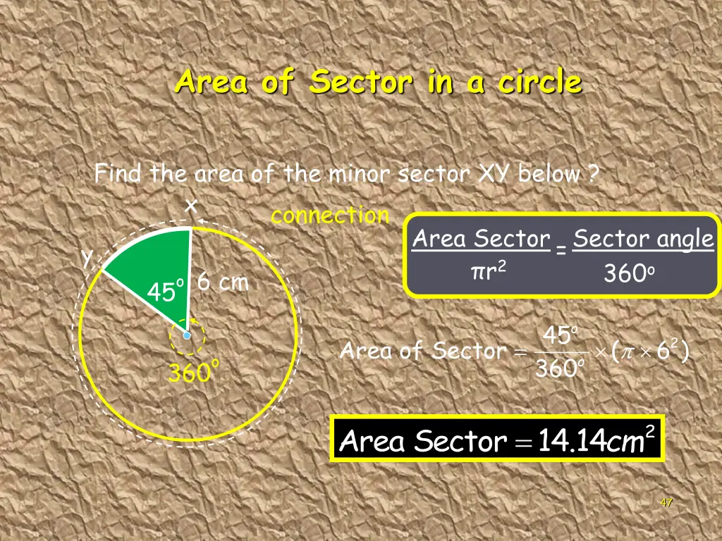 area of sector in a circle 2