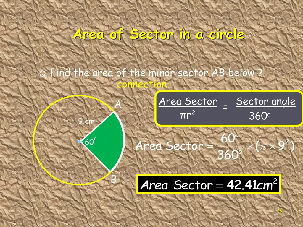 area of sector in a circle 3