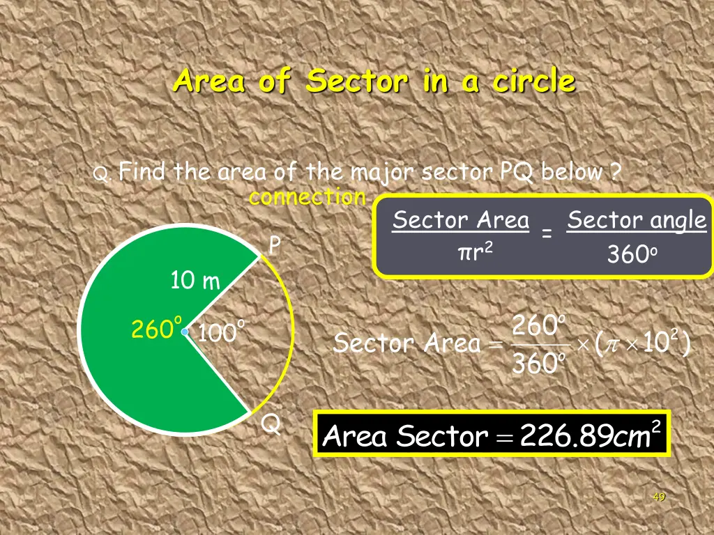 area of sector in a circle 4