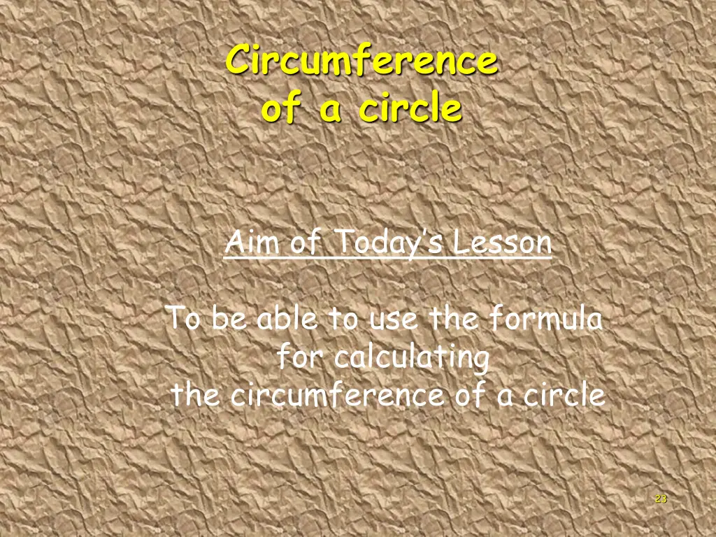 circumference of a circle