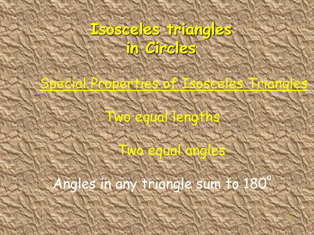 isosceles triangles in circles 2