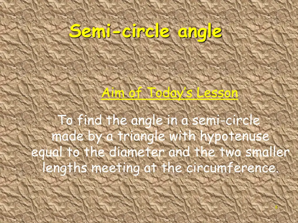 semi circle angle