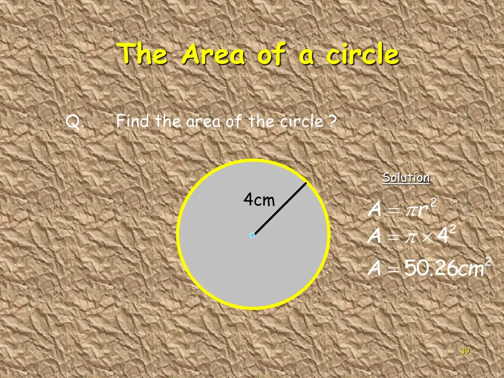 the area of a circle 4