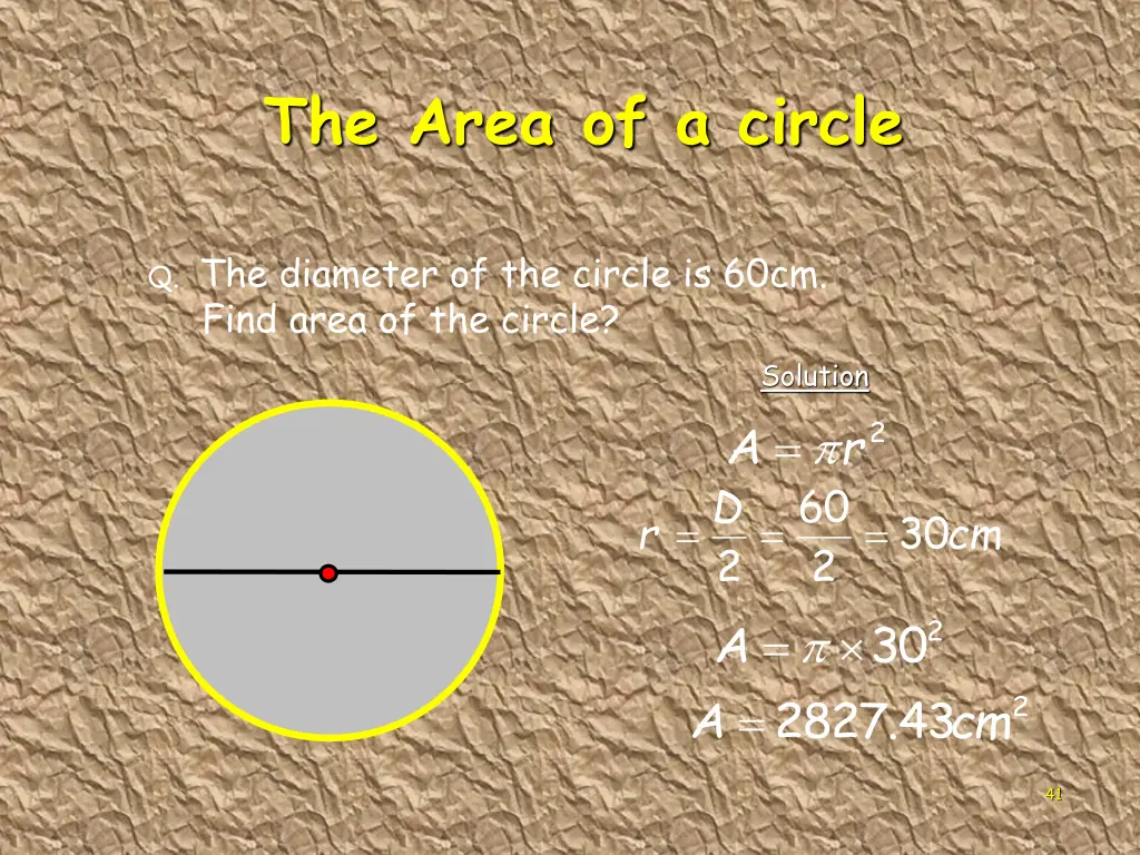 the area of a circle 6