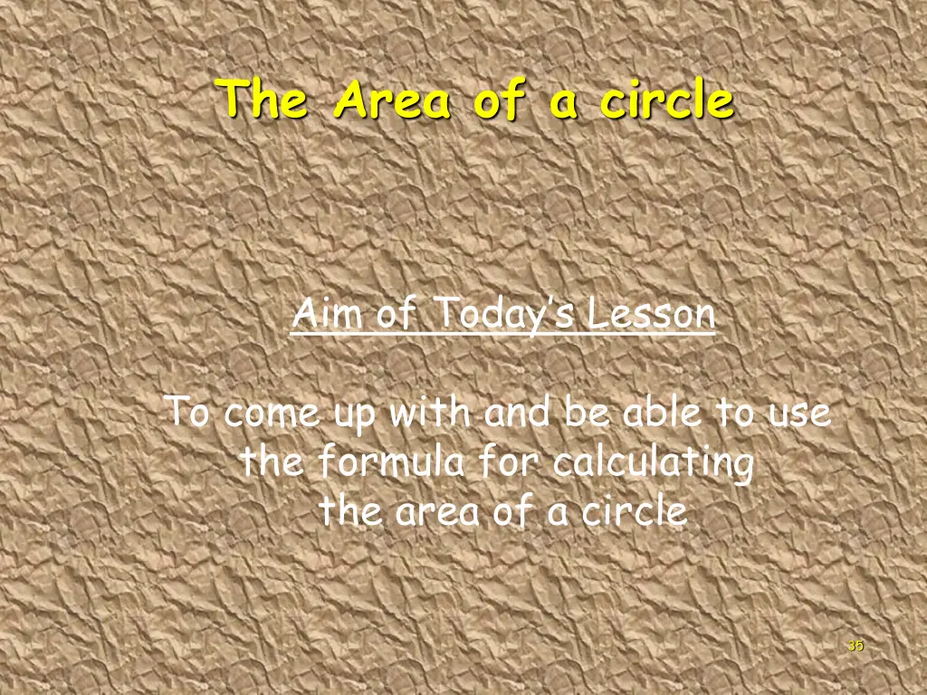 the area of a circle