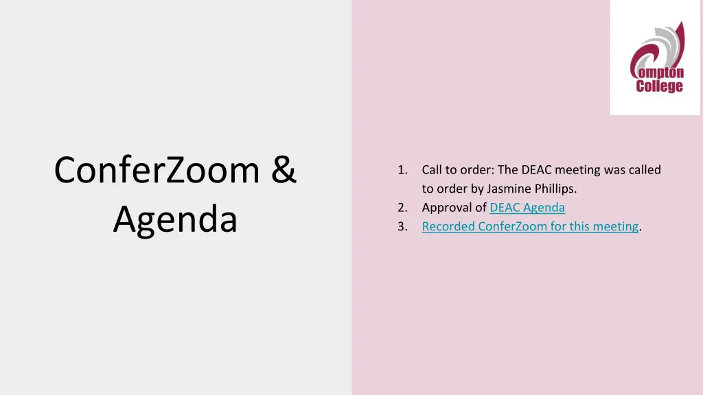 conferzoom agenda