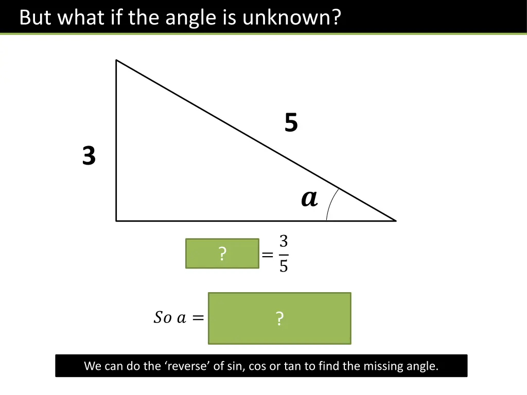 but what if the angle is unknown