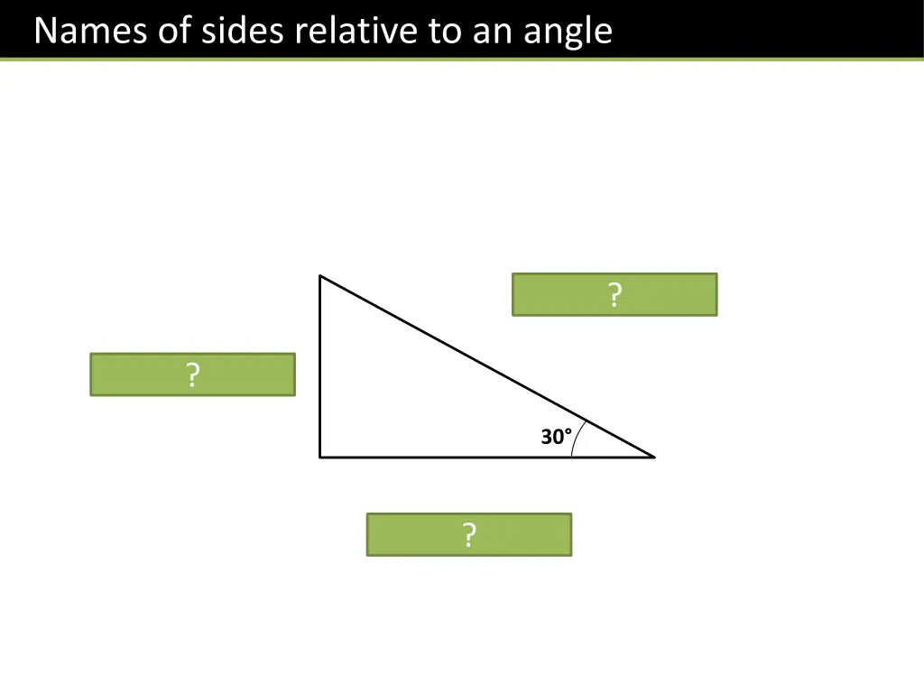 names of sides relative to an angle