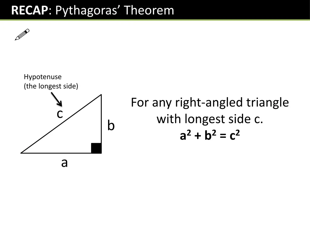 recap pythagoras theorem