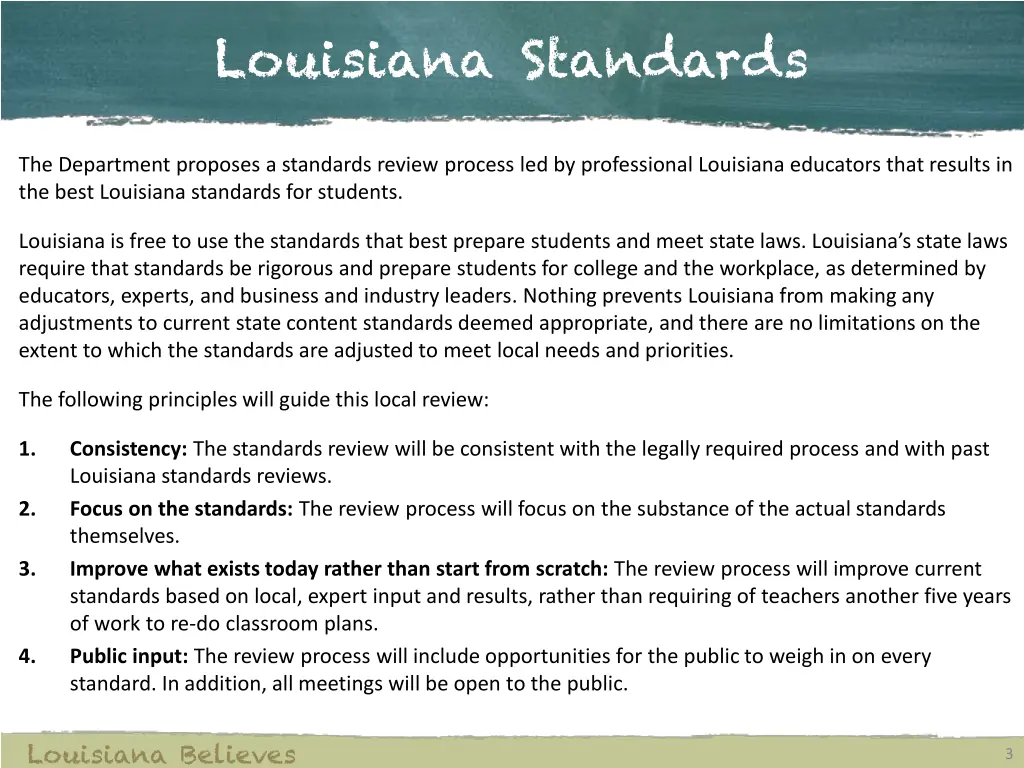 louisiana standards