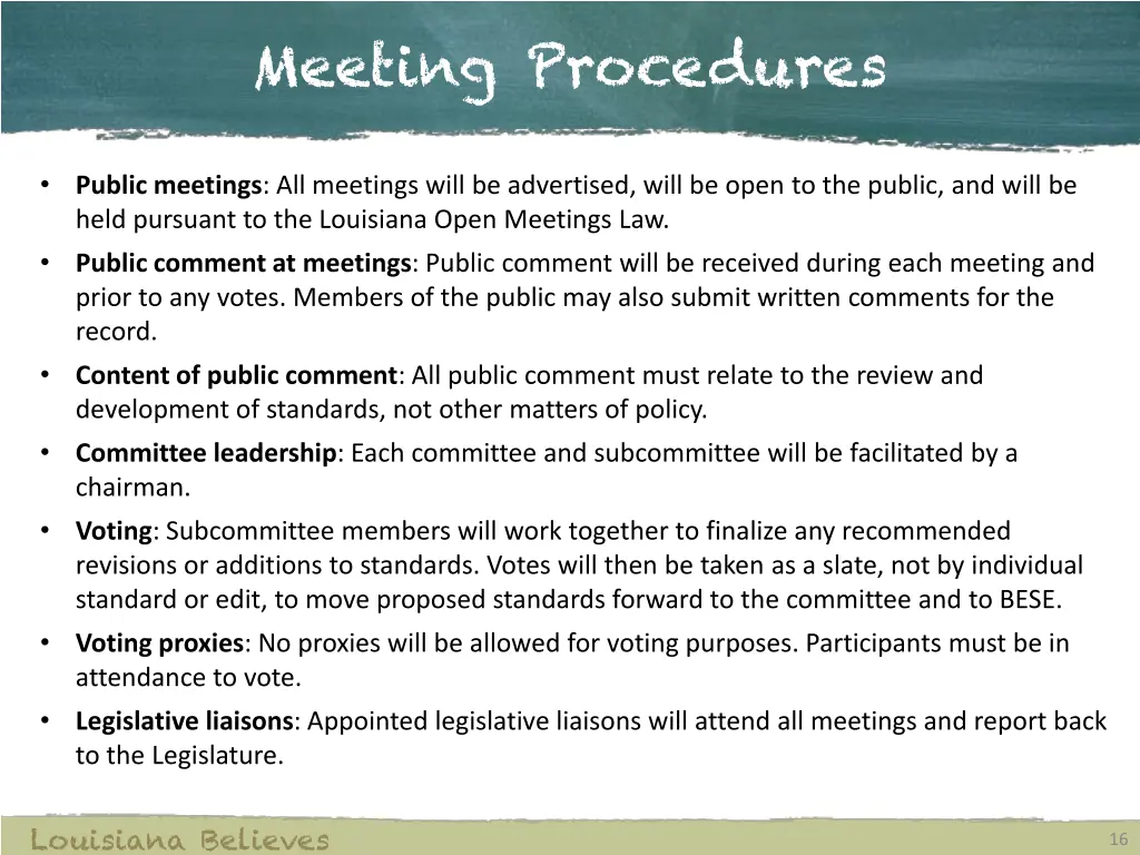 meeting procedures