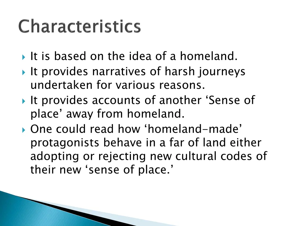 it is based on the idea of a homeland it provides