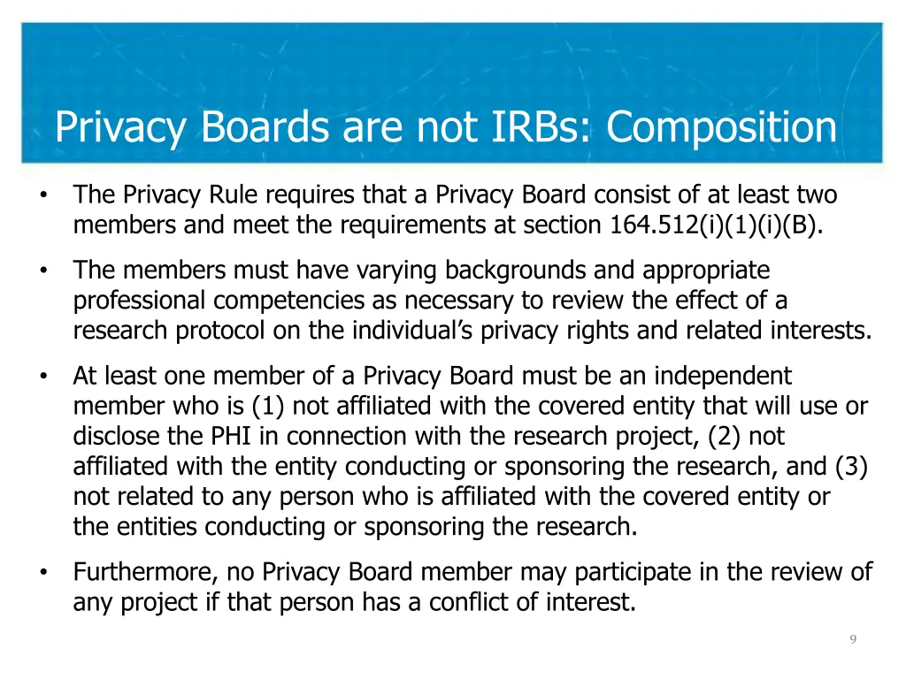 privacy boards are not irbs composition