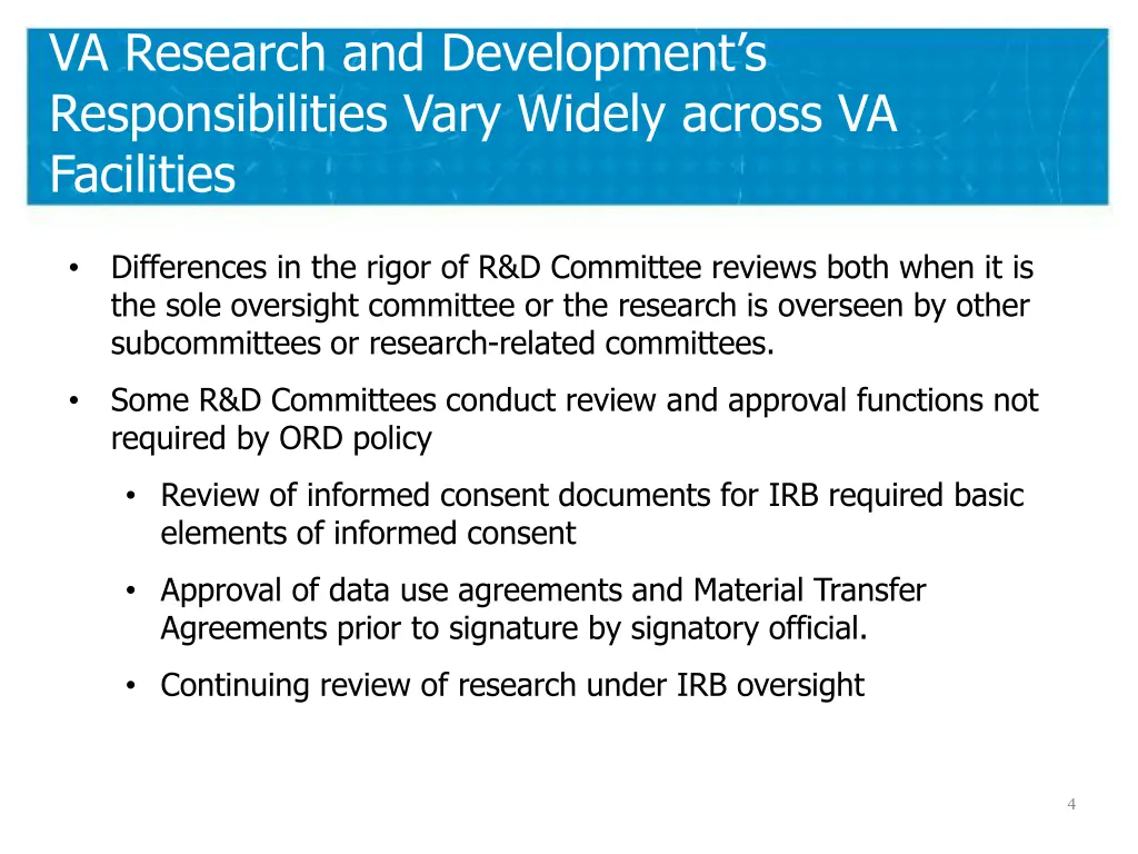 va research and development s responsibilities