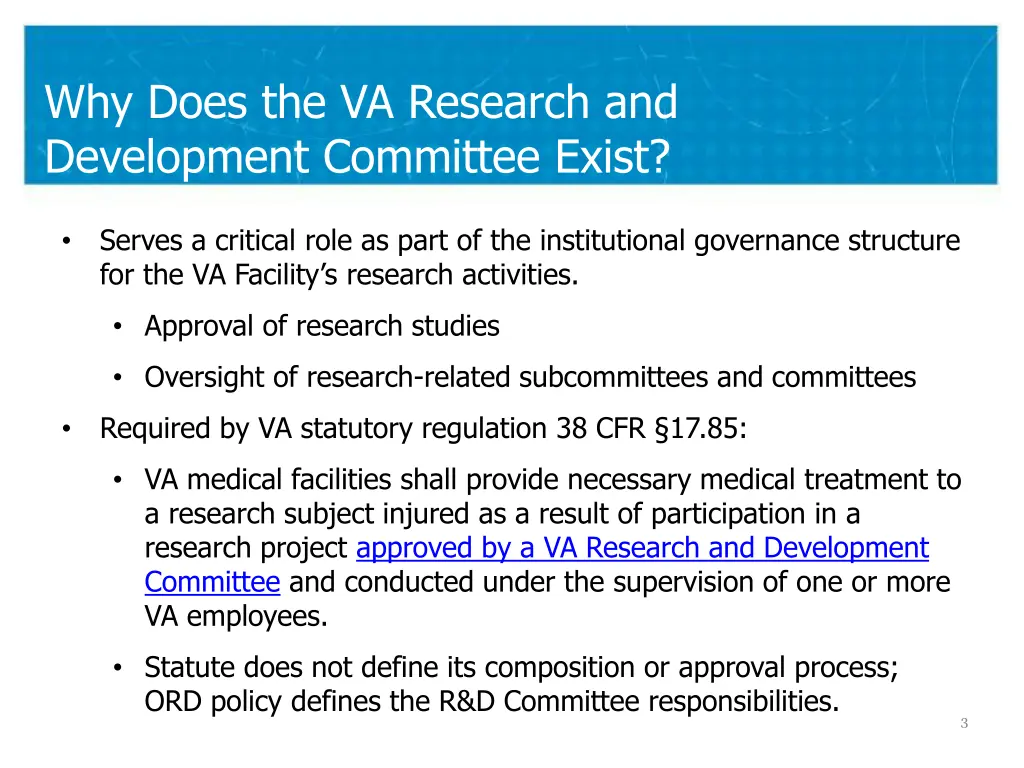 why does the va research and development