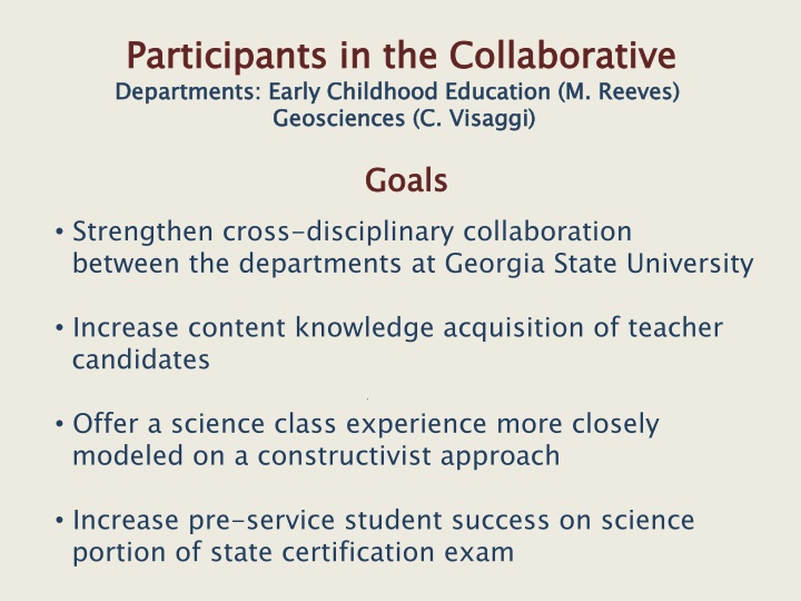 participants in the collaborative departments