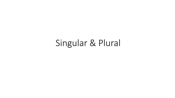 singular plural