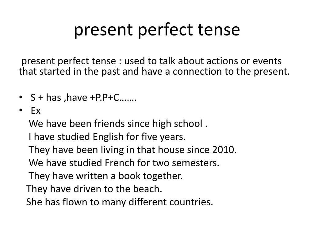 present perfect tense