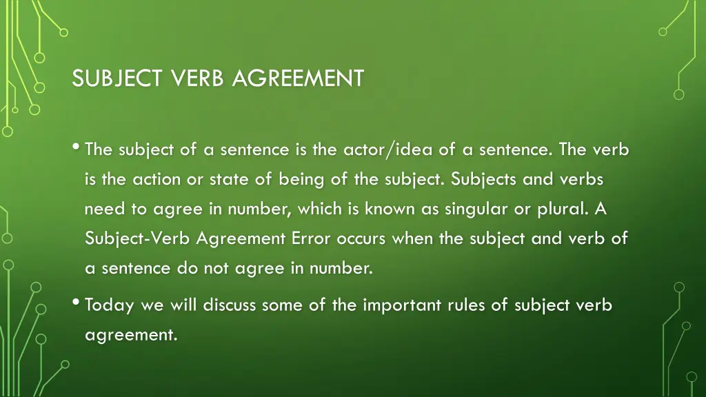 subject verb agreement 1